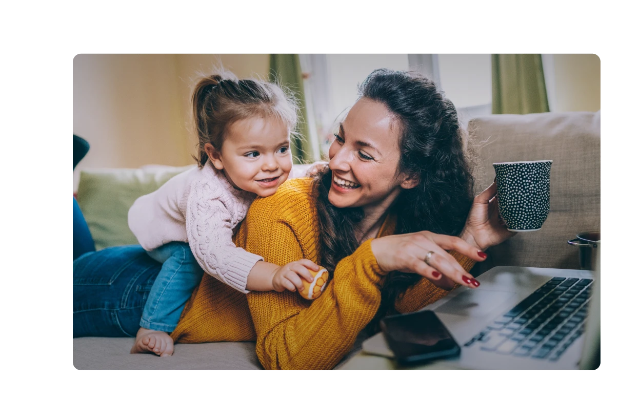 F-Secure scam protection lifestyle image showing online safety for family devices